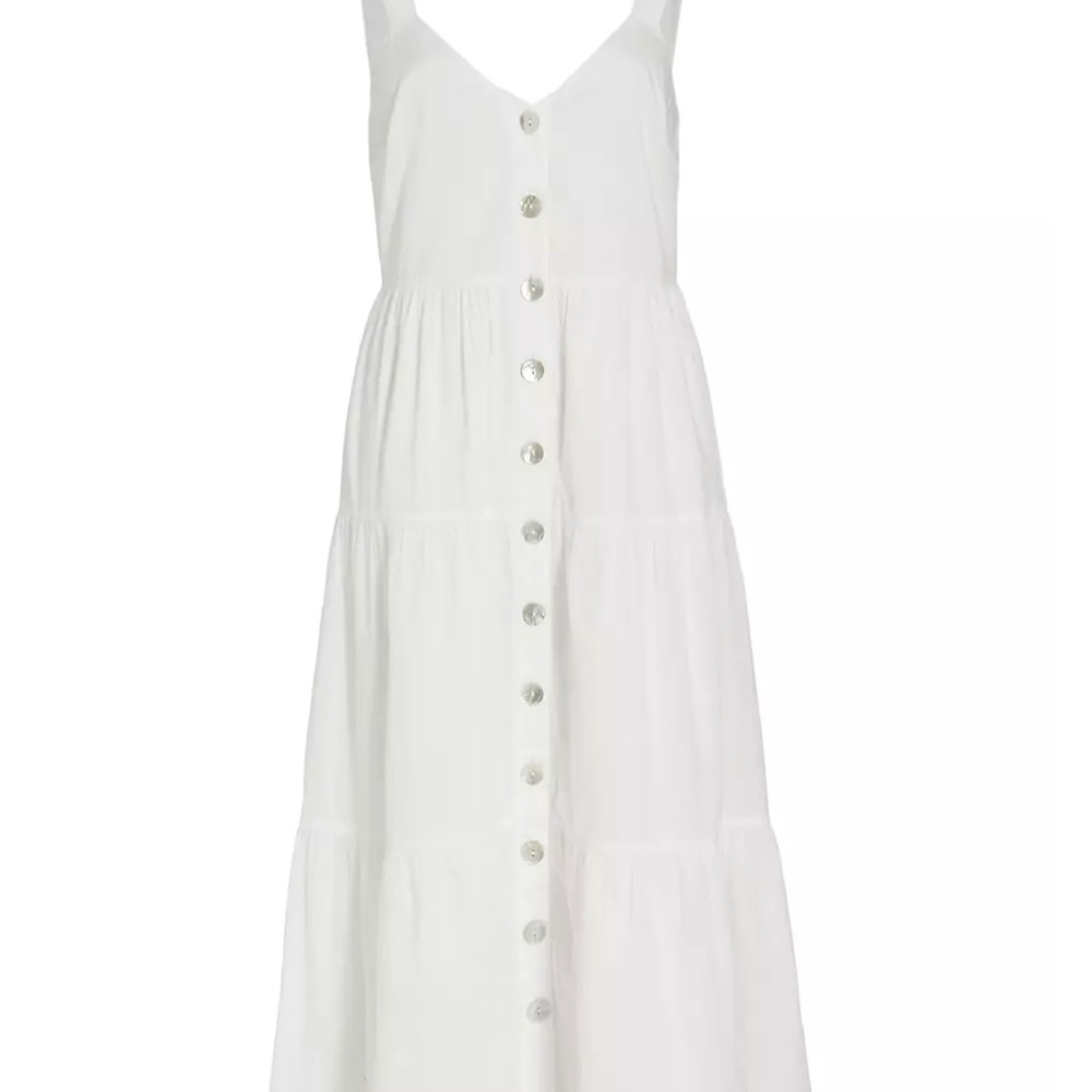 Rails White Cotton Midi Dress